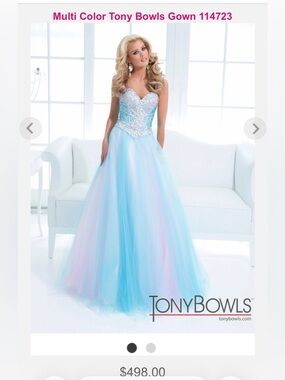 Tony Bowls 114723 Y2k Cotton Candy Pink Blue Fairy Ball Gown Prom Dress 4